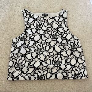 Express Black and White Graphic Boxy Tank Top